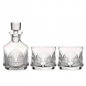 NEW VISKI deco beau stacking decanter and tumbler - set of 3 in clear